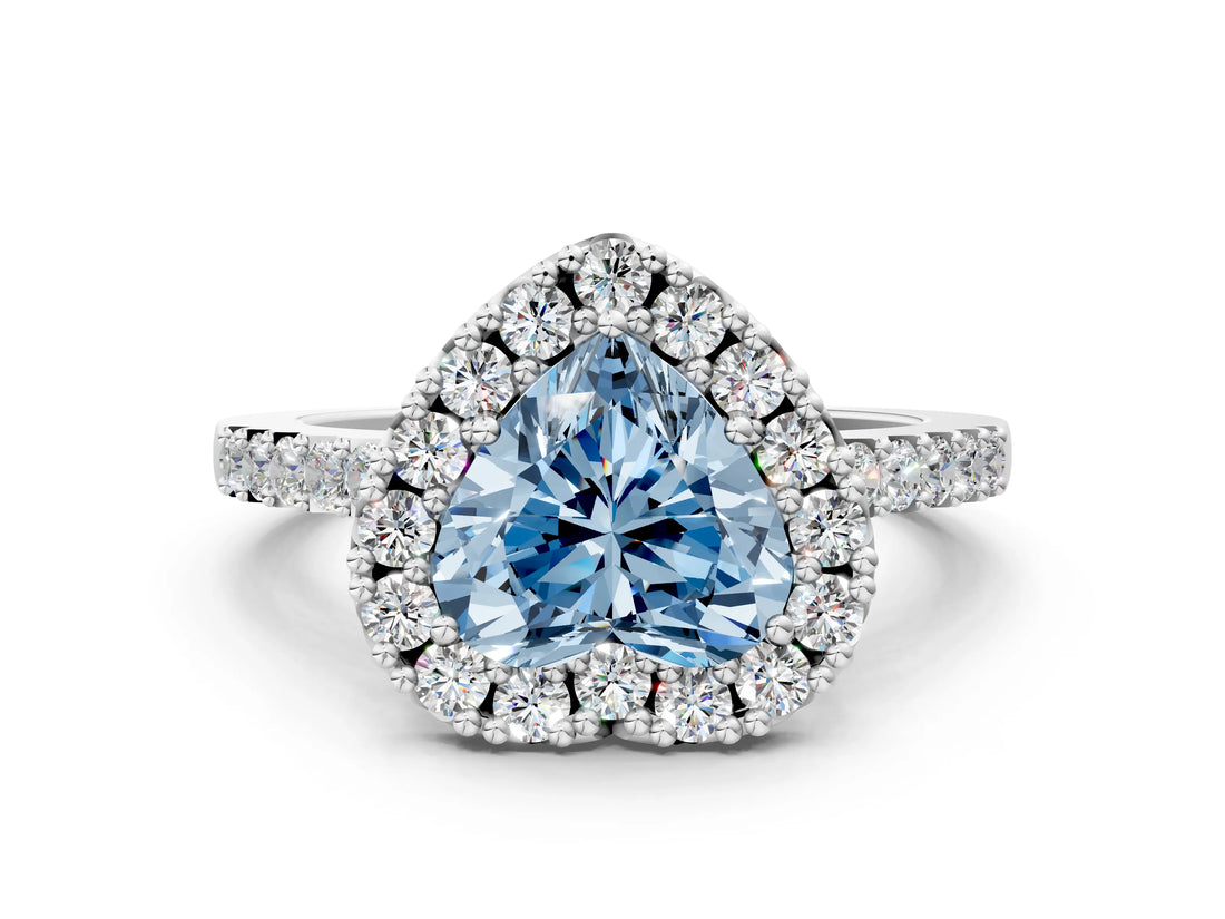 White gold Fancy Blue Heart  Halo Diamond Pavé Solitaire Ring_33