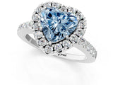 White gold Fancy Blue Heart  Halo Diamond Pavé Solitaire Ring_34
