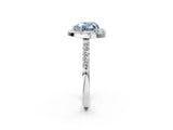 White gold Fancy Blue Heart  Halo Diamond Pavé Solitaire Ring_35