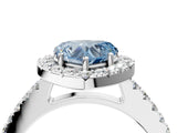 White gold Fancy Blue Heart  Halo Diamond Pavé Solitaire Ring_37