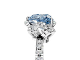 White gold Fancy Blue Heart  Halo Diamond Pave Band Ring with Four-Prong Setting_20