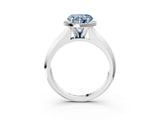 White gold Fancy Blue Heart  Halo Diamond Ring with Cathedral Band and Four-Prong Setting_52
