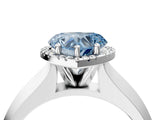 White gold Fancy Blue Heart  Halo Diamond Ring with Cathedral Band and Four-Prong Setting_53