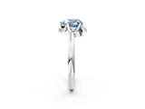White gold Fancy Blue Heart  Halo Diamond Ring with Round Cluster Setting, Solitaire Band, and Four-Prong Setting_51