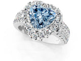 White gold Fancy Blue Heart  Halo Diamond Split Shank Engagement Ring with Prong Setting_94