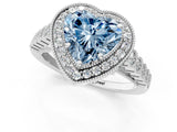 White gold Fancy Blue Heart  Halo Milgrain Solitaire with Bezel Set Side Stones and Pave Band_33