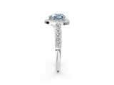 White gold Fancy Blue Heart  Halo Milgrain Solitaire with Bezel Set Side Stones and Pave Band_34