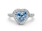 White gold Fancy Blue Heart  Halo Pavé Diamond Engagement Ring with Bezel Setting_37