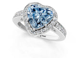 White gold Fancy Blue Heart  Halo Pavé Diamond Engagement Ring with Bezel Setting_38