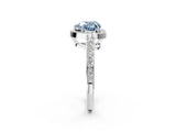 White gold Fancy Blue Heart  Halo Pavé Diamond Engagement Ring with Bezel Setting_39