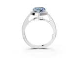 White gold Fancy Blue Heart  Halo Pavé Diamond Engagement Ring with Bezel Setting_40