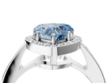 White gold Fancy Blue Heart  Halo Pavé Diamond Engagement Ring with Bezel Setting_41