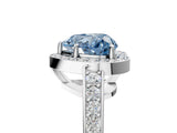 White gold Fancy Blue Heart  Halo Pavé Diamond Engagement Ring with Bezel Setting_42