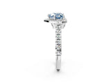 White gold Fancy Blue Heart  Halo Pavé Diamond Engagement Ring with Four-Prong Setting_28