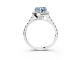White gold Fancy Blue Heart  Halo Pavé Diamond Engagement Ring with Four-Prong Setting_29