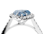 White gold Fancy Blue Heart  Halo Pavé Diamond Engagement Ring with Four-Prong Setting_7