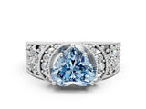 White gold Fancy Blue Heart  Halo Pave Diamond Engagement Ring with Milgrain Detailing_49