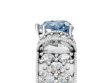 White gold Fancy Blue Heart  Halo Pave Diamond Engagement Ring with Milgrain Detailing_54