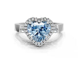 White gold Fancy Blue Heart  Halo Pave Split Shank Prong Setting Ring_75