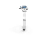 White gold Fancy Blue Heart  Halo Pave Split Shank Prong Setting Ring_77