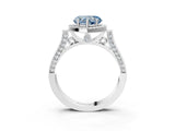 White gold Fancy Blue Heart  Halo Pave Split Shank Prong Setting Ring_78