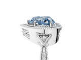 White gold Fancy Blue Heart  Halo Round Diamond Milgrain Pave Engagement Ring_8