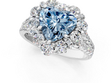 White gold Fancy Blue Heart  Halo Split Shank Diamond Engagement Ring with Pave Band and Four-Prong Setting_55