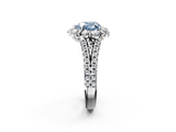 White gold Fancy Blue Heart  Halo Split Shank Diamond Engagement Ring with Pave Band and Four-Prong Setting_56