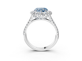 White gold Fancy Blue Heart  Halo Split Shank Diamond Engagement Ring with Pave Band and Four-Prong Setting_57