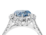 White gold Fancy Blue Heart  Halo Split Shank Diamond Engagement Ring with Pave Band and Four-Prong Setting_58