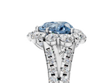 White gold Fancy Blue Heart  Halo Split Shank Diamond Engagement Ring with Pave Band and Four-Prong Setting_59