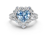 White gold Fancy Blue Heart  Halo Split Shank Diamond Engagement Ring with Prong Setting_21