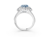 White gold Fancy Blue Heart  Halo Split Shank Diamond Engagement Ring with Prong Setting_23