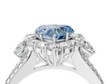 White gold Fancy Blue Heart  Halo Split Shank Diamond Engagement Ring with Prong Setting_24