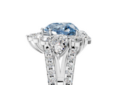 White gold Fancy Blue Heart  Halo Split Shank Diamond Engagement Ring with Prong Setting_26