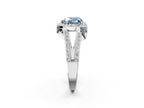 White gold Fancy Blue Heart  Halo Split Shank Diamond Ring with Four-Prong Setting_35
