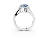 White gold Fancy Blue Heart  Halo Split Shank Diamond Ring with Four-Prong Setting_36