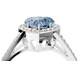 White gold Fancy Blue Heart  Halo Split Shank Diamond Ring with Four-Prong Setting_37