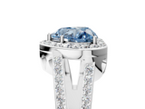 White gold Fancy Blue Heart  Halo Split Shank Diamond Ring with Four-Prong Setting_37