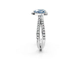 White gold Fancy Blue Heart  Halo Split Shank Diamond Ring with Pavé Setting_28