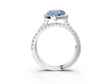 White gold Fancy Blue Heart  Halo Split Shank Diamond Ring with Pavé Setting_28
