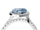 White gold Fancy Blue Heart  Halo Split Shank Diamond Ring with Pavé Setting_30