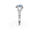 White gold Fancy Blue Heart  Halo Split Shank Diamond Ring with Prong Setting_22