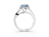 White gold Fancy Blue Heart  Halo Split Shank Pave Diamond Ring with Four-Prong Setting_52