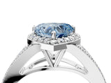 White gold Fancy Blue Heart  Halo Split Shank Pave Diamond Ring with Four-Prong Setting_53