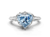 White gold Fancy Blue Heart  Halo Split Shank Pave Diamond Ring with Petal Prong Setting_27