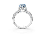 White gold Fancy Blue Heart  Halo Split Shank Pave Diamond Ring with Petal Prong Setting_30
