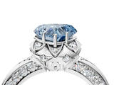 White gold Fancy Blue Heart  Halo Split Shank Pave Diamond Ring with Petal Prong Setting_31