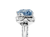 White gold Fancy Blue Heart  Halo Split Shank Pave Diamond Ring with Petal Prong Setting_32