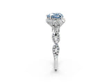 White gold Fancy Blue Heart  Halo Twist Band Solitaire Ring with Six-Prong Setting_35
